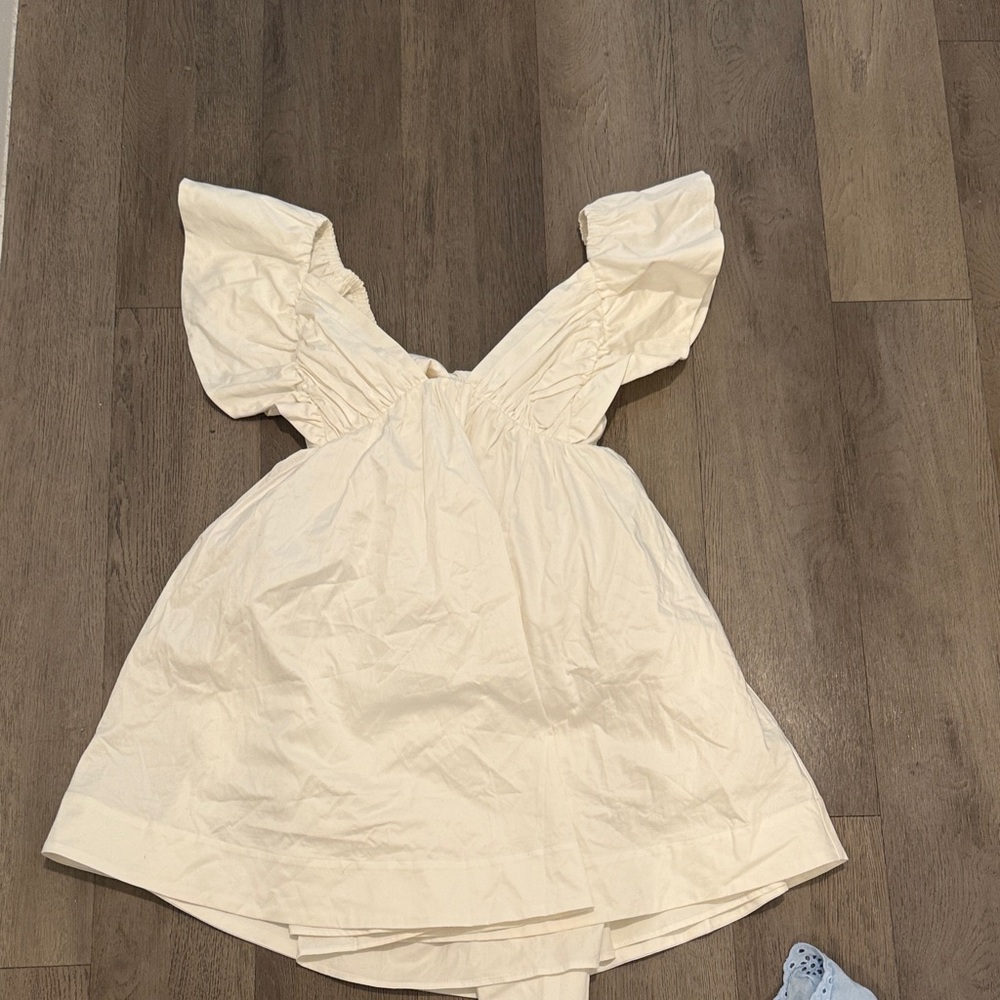 For Love & Lemons Cream Puff-Sleeve Mini Dress